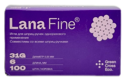 Игла для инсулиновой шприц ручки 31G Lana-Fine 5мм 