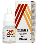 Максидекс капли глазные 0,1% 5 мл ( дексаметазон )