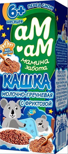 Ам-Ам Кашка готовая молочная Гречневая 200мл с фруктозой т/пак