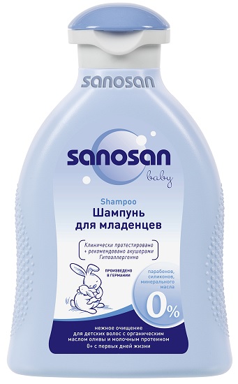 SANOSAN Baby Шампунь для младенцев с Оливковым маслом и Молочным Протеином 200 мл