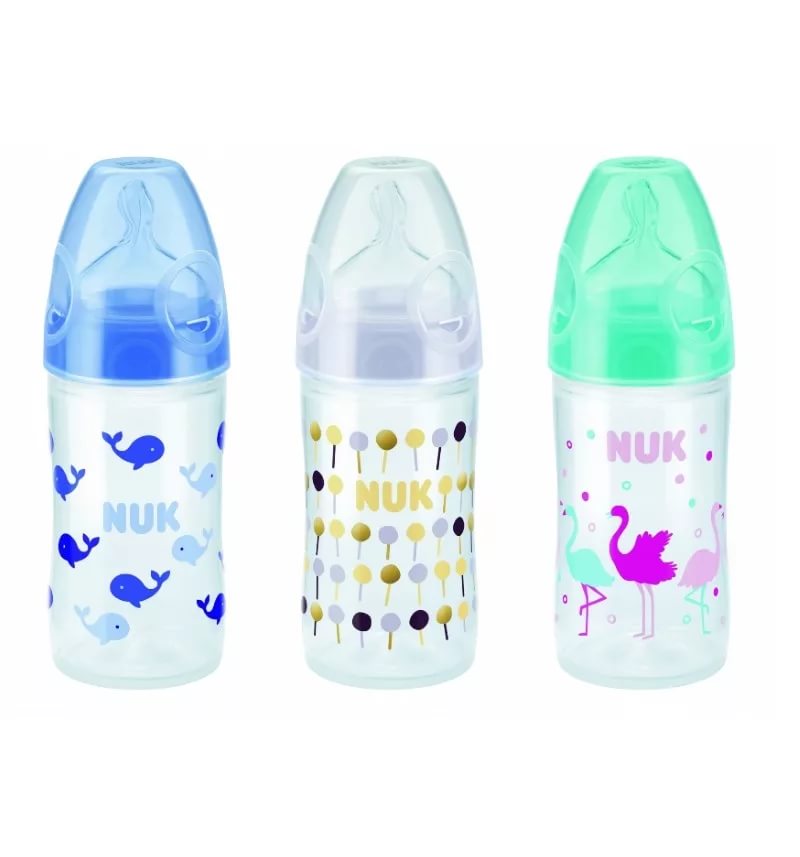 Бутылочка Пластиковая NUK 150мл арт.10743578 ш/г Соска Силиконовая 0м+ цв.в асс.