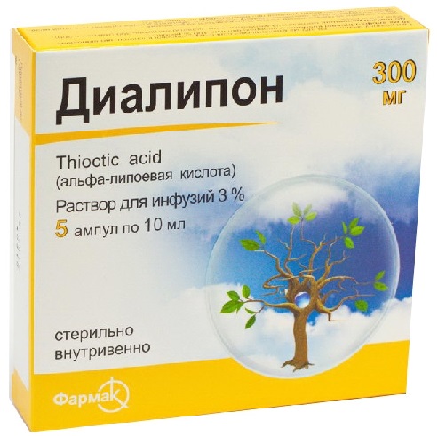 Диалипон ампулы 300 мг 3% 10,0 мл №5 (альфа-липоевая кислота) (Упаковка)