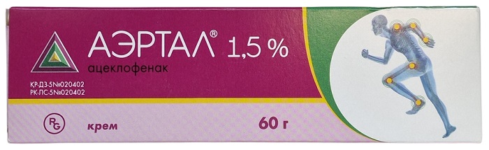 Аэртал крем 1,5% 60 г ( ацеклофенак )