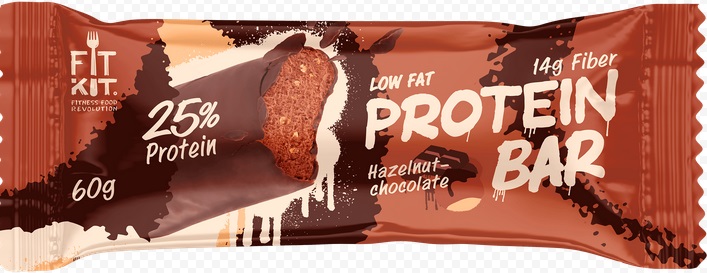 Fit Kit Protein Bar Протеиновый батончик 60г Шоколад фундук
