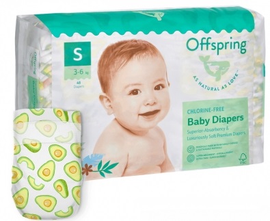 Offspring подгузники для детей Авокадо S (3-6кг) 48 шт