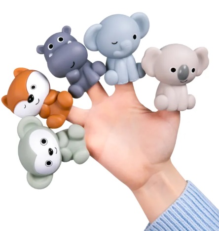 Набор игрушек для купания Марионетки Зверята 18м+ 6шт KONIG KIDS