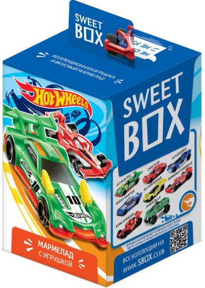 Мармелад Свит бокс Hot Wheels 3/2 в коробочке с игрушкой 10г