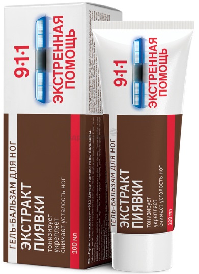 911 Гель бальзам для ног Экстракт пиявки 100 мл Экстренная помощь