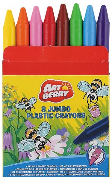 Пластиковые мелки Jumbo 8 цветов Art Berry