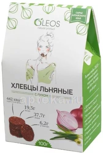 OLEOS Хлебцы льняные с луком 85,0