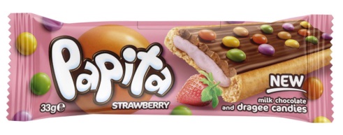 Печенье Solen Papita Strawberry молочный шоколад с клубникой и драже-конфетами 33г