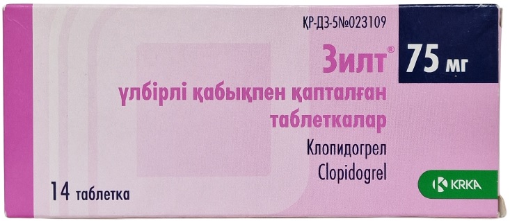 Зилт табл. 75 мг №14 ( клопидогрел ) (Упаковка)