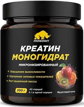 Primecraft Креатин моногидрат Фруктовый пунш 200г банка