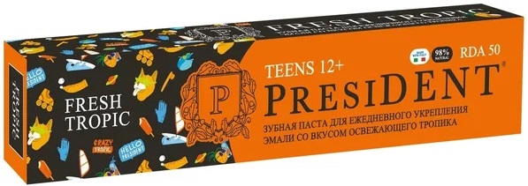 Зубная паста PRESIDENT 12 лет Fresh Tropic 70 гр