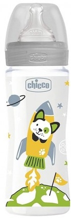 Бутылочка Пластиковая CHICCO Well-Being 330мл Соска Силикон 4м+ Унисекс