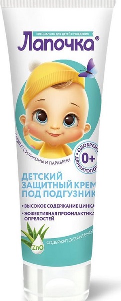 ЛАПОЧКА Детский крем защитный под подгузник 75 мл 0м+