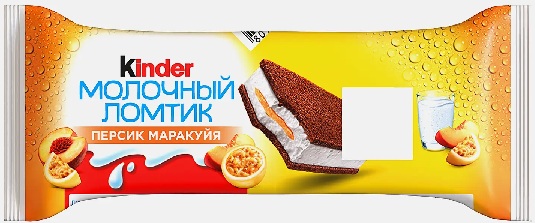 Пирожное Молочный ломтик с молоч. начинкой Персик-Маракуйя 28г Kinder