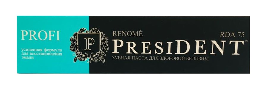 Зубная паста PRESIDENT Profi Renome Для здоровой белизны 50мл Востанавление эмали