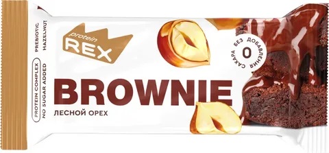 Protein Rex Пирожное Протеиновое Брауни 50г Лесной орех