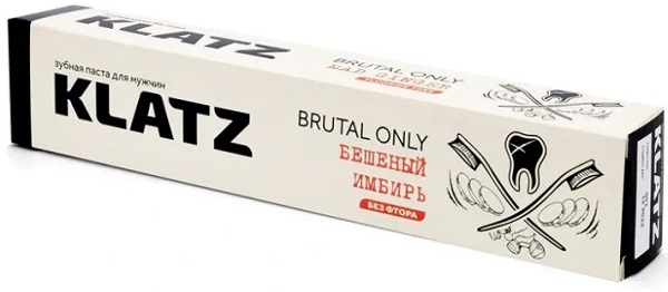 Зубная паста KLATZ Brutal Only Бешеный имбирь без фтора 75 мл
