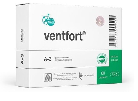 Вентфорт капс. №60 БАД ( укрепляет стенки сосудов ) Peptides A-3 (Упаковка)