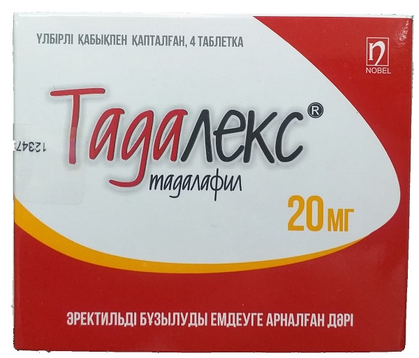 Тадалекс табл. 20 мг №4 ( тадалафил )