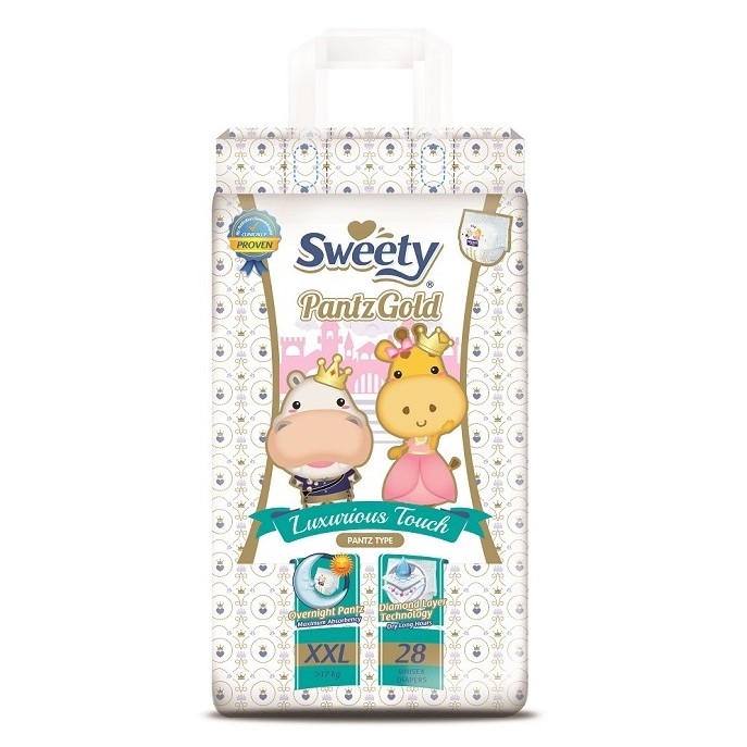 Трусики-подгузники для детей SWEETY XXL28 (от 17 кг) 28шт PANTS GOLD