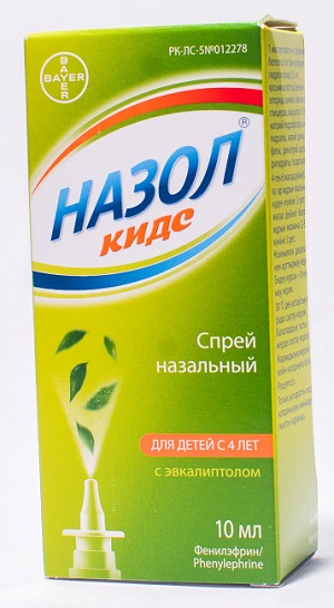 Назол КИДС спрей назальный 10 мл с Эвкалиптом ( фенилэфрина гидрохлорид 1,25 мг )
