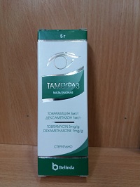 Тамекраз мазь глазная 5 г ( тобрамицин 3 мг/г, дексаметазон 1 мг/г )