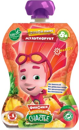 Маленькое счастье Фиксики Пюре Мультифрукт 90г гуалапак