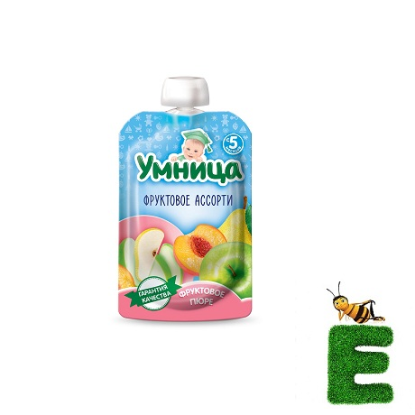 Умница Пюре Фруктовое ассорти 100г Пауч