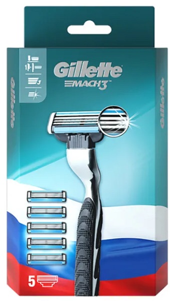 Станок бритвенный GILLETTE Mach3 Male Razors (5кассета) 81758736