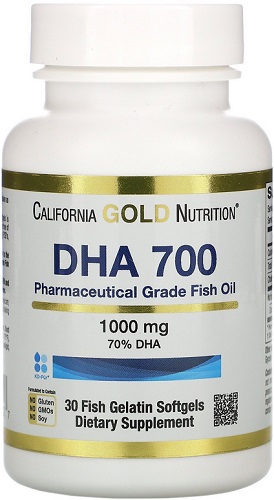 California Gold Nutrition 700DHA Рыбий жир 1000мг №30капс  &