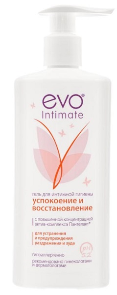 Гель для интимной гигиены EVO Intimate успокоение и восстановление с комплексом Пантелакт 250 мл 
