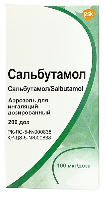 Сальбутамол аэрозоль 100 мкг 10 мл 200 доз ( Франция )