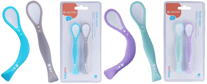 Ложки BABYONO Flexible spoons 6м+ ( 2 шт ) Пластиковые арт.1066 цв.в асс.