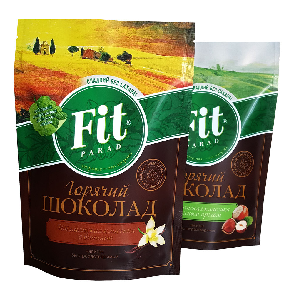 Fit Parad Горячий шоколад с лесным орехом 200г дойпак Напиток быстрорастворимый