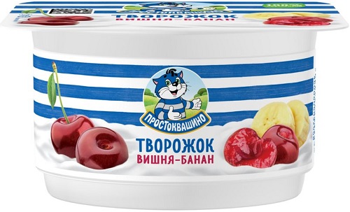 Простоквашино Творожок 3,6% 110г Вишня-Банан