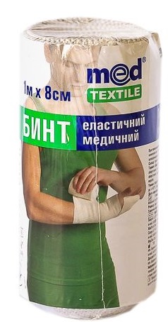 Бинт эластичный 8см*1м MEDTEXTILE