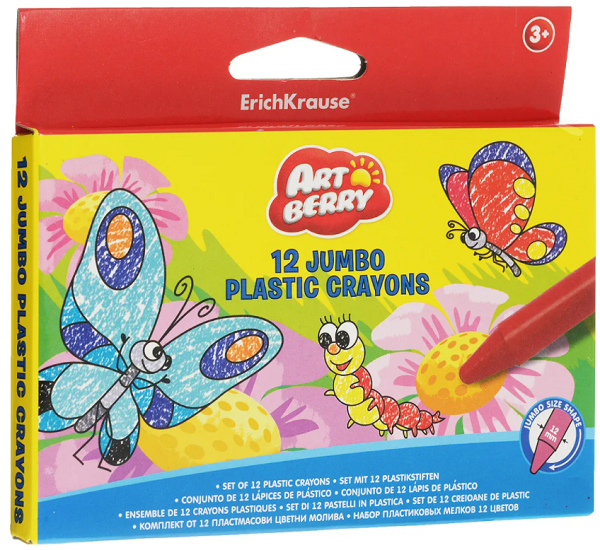 Пластиковые мелки 12 цветов Art Berry