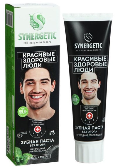 SYNERGETIC Зубная паста Природное отбеливание 100 гр