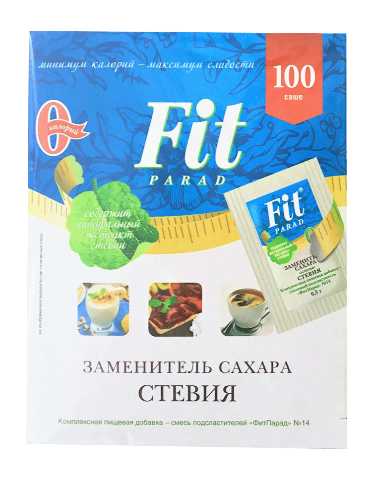 Фит парад №14 Стевия 0,5г №100саше Смесь подсластителей