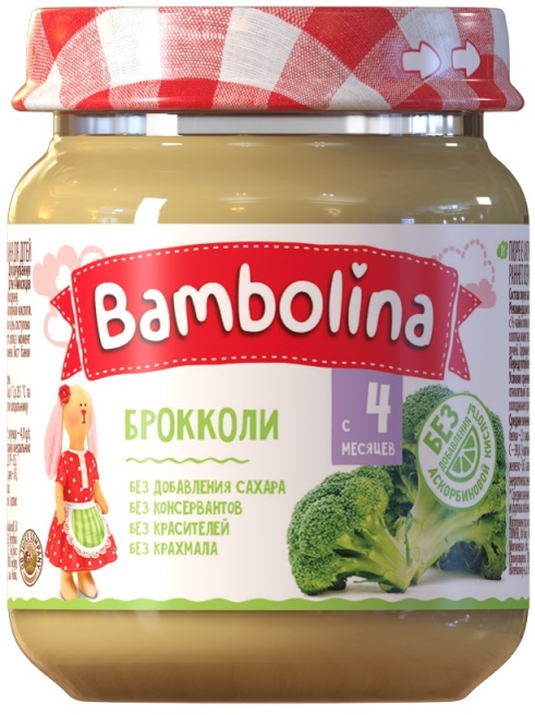 Bambolina Пюре Брокколи 100г с 4 мес.