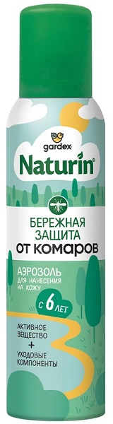 Репеллент Аэрозоль от Комаров Бережная защита GARDEX Naturin 150мл