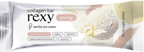 Collagen Bar Rexy Протеиновый батончик 35г Ванильное мороженое б/сах