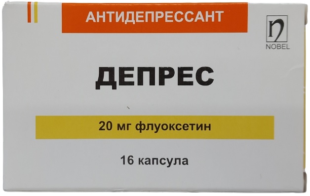 Депрес капс. 20 мг №16 ( флуоксетина гидрохлорид ) (Упаковка)