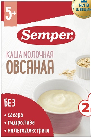 Semper Каша молочная Овсяная 180г с 6мес.