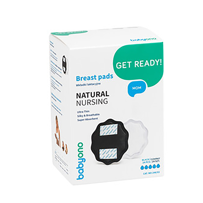 Прокладки для груди BABYONO 24шт Черный Одноразовые арт.298/02