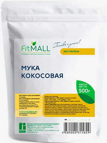 Fit Mall Мука Кокосовая 500г дойпак