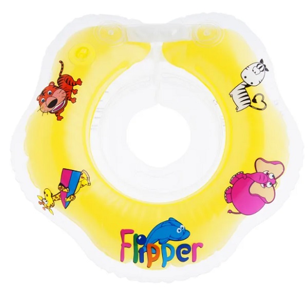 Круг для купания малышей FLIPPER 0м+ арт.FL001-Y надувной на шею